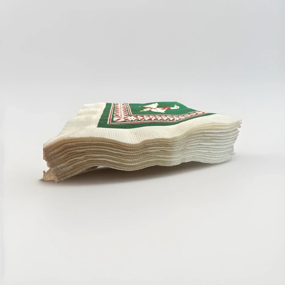 Vintage‎ USA Goose Napkin Holder Christmas Wood Holiday Decor w Napkins Taiwan